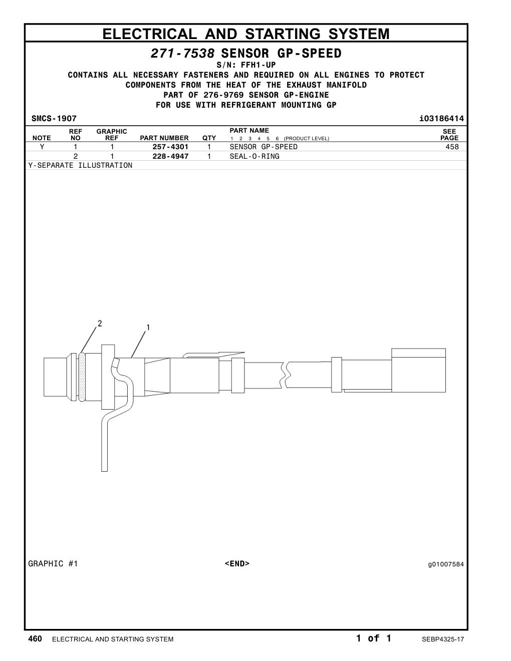 257-4301 - SENSOR GP-SPEED