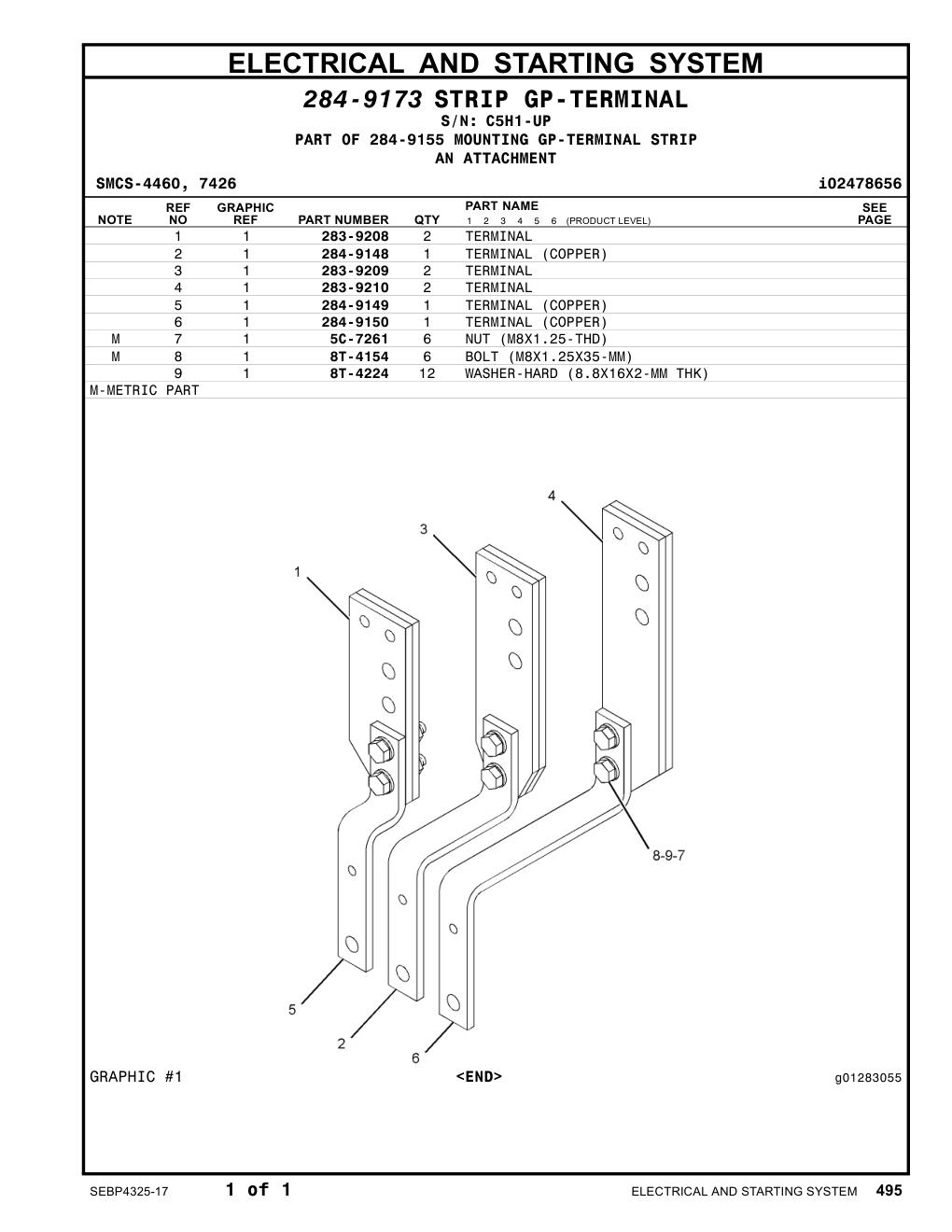 284-9148 TERMINAL (COPPER) · S/N C5H1-UP CAT parts manual diagram