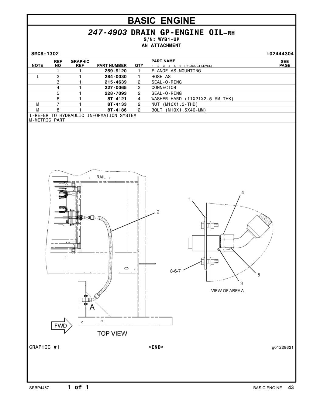227-0065 CONNECTOR · S/N WYB1-UP CAT parts manual diagram