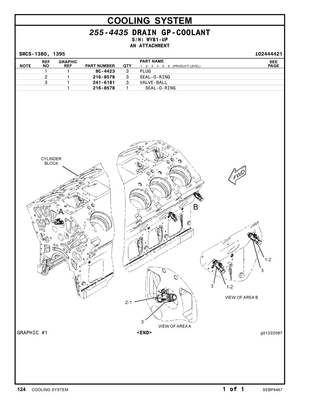 216-8578 SEAL-O-RING · S/N WYB1-UP CAT parts manual diagram