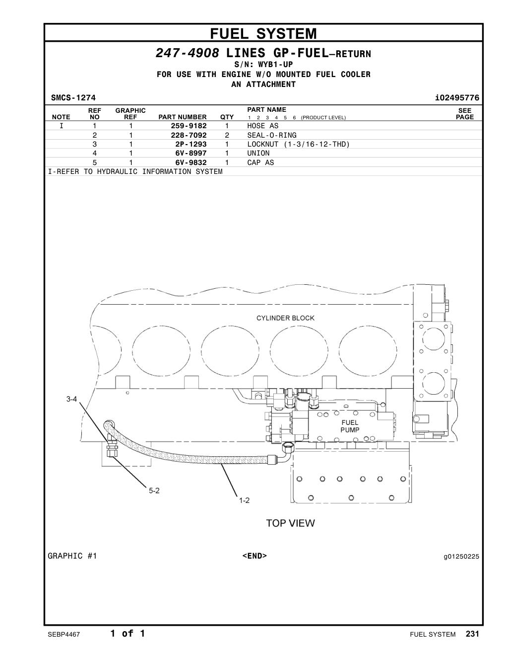 6V-8997 UNION · S/N WYB1-UP CAT parts manual diagram
