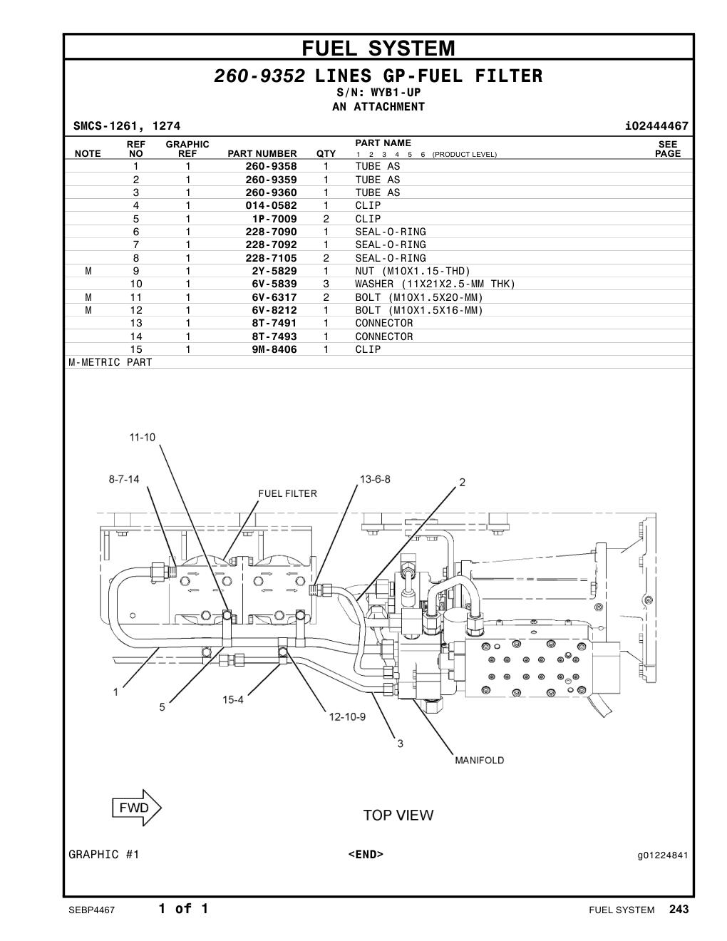 8T-7493 CONNECTOR · S/N WYB1-UP CAT parts manual diagram