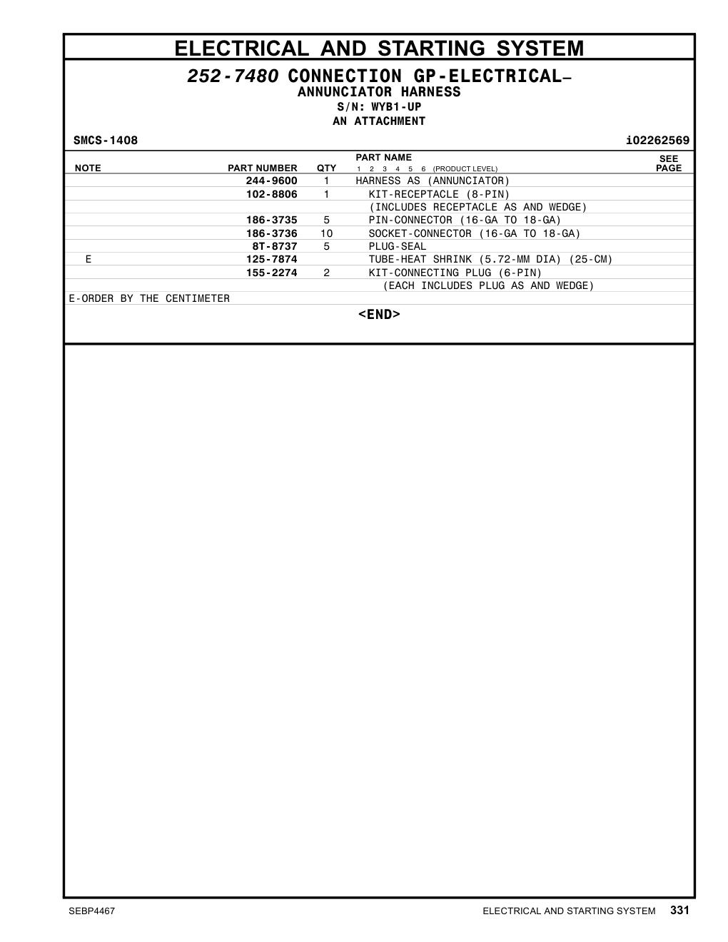 102-8806 - KIT-RECEPTACLE (8-PIN) (INCLUDES RECEPTACLE AS AND WEDGE)