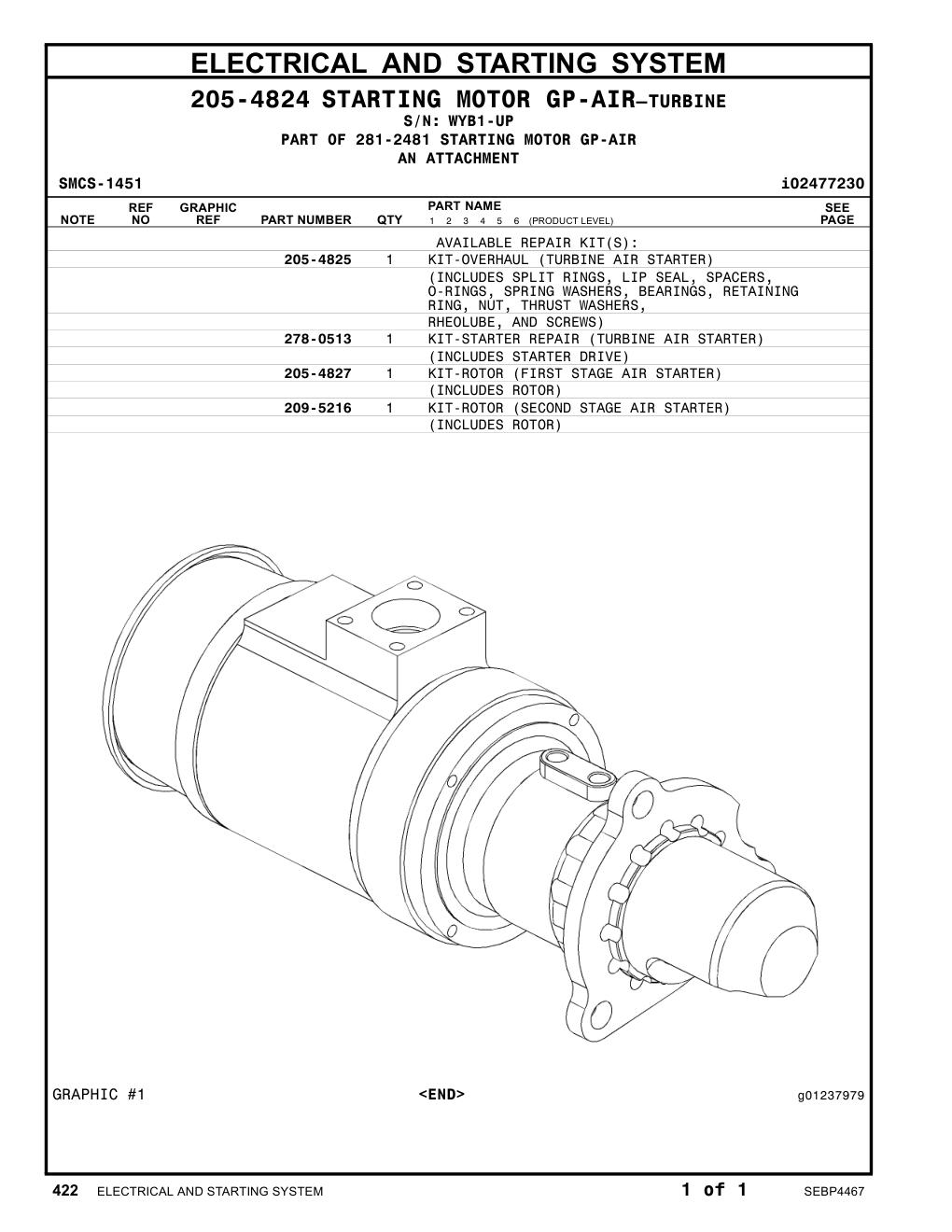 278-0513 - KIT-STARTER REPAIR (TURBINE AIR STARTER) (INCLUDES STARTER DRIVE)