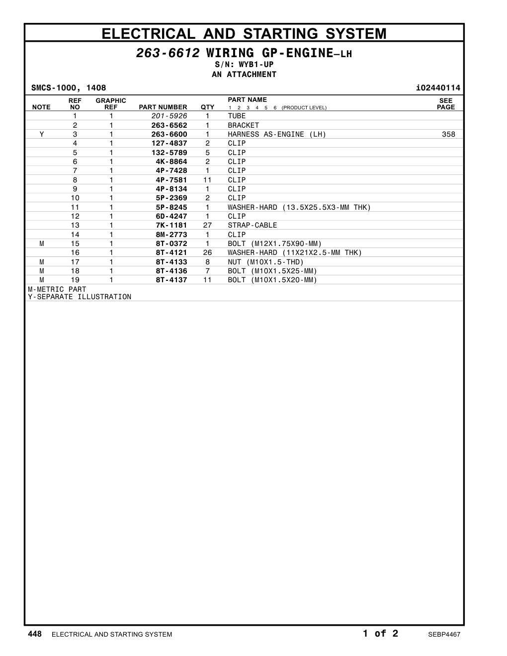 263-6600 - HARNESS AS-ENGINE (LH)