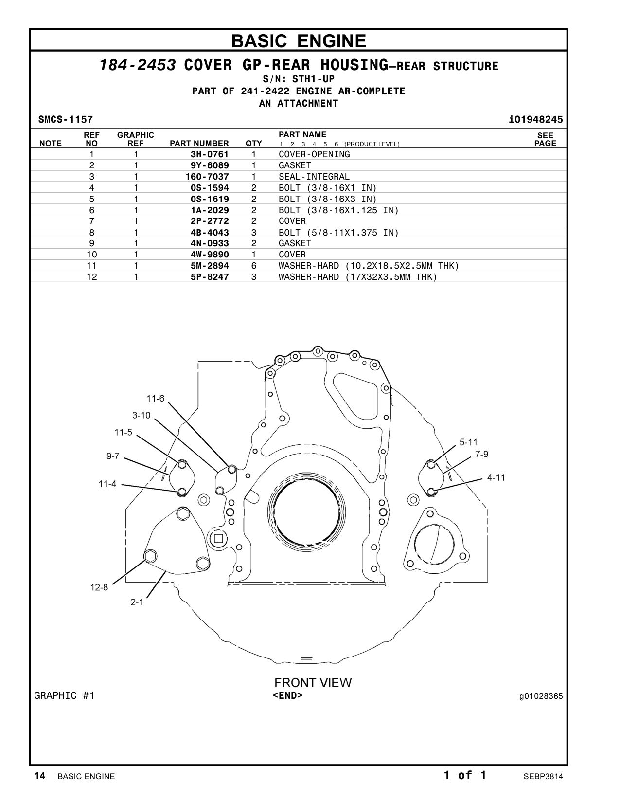 4B-4043 - BOLT (5/8-11X1.375-IN)