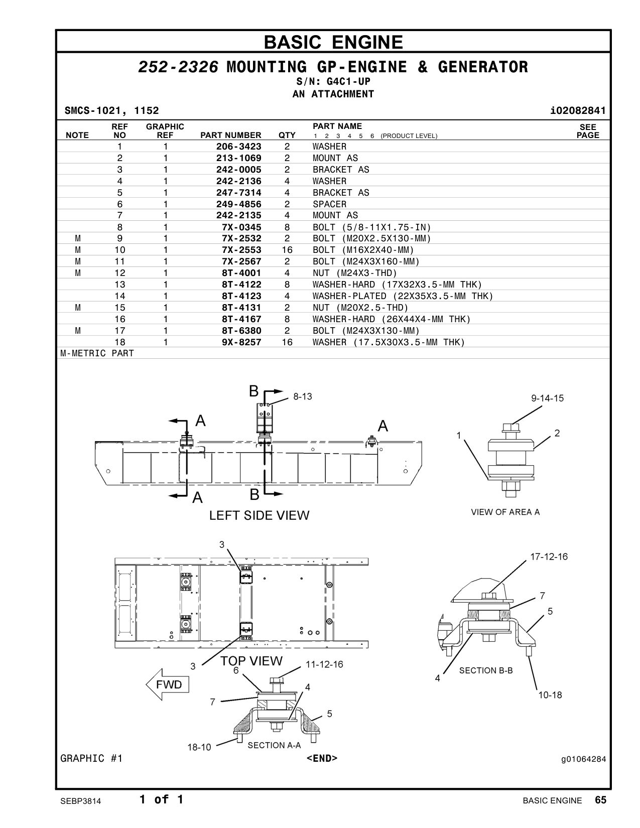7X-2532 - BOLT (M20X2.5X130-MM)