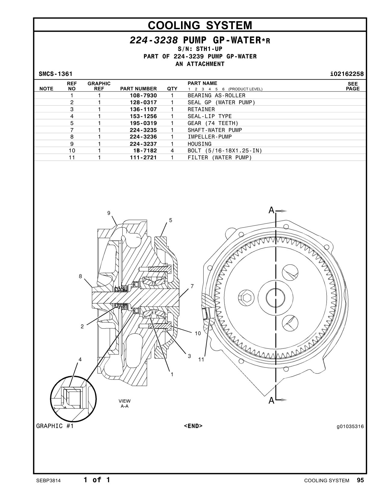 224-3237 HOUSING · S/N STH1-UP CAT parts manual diagram