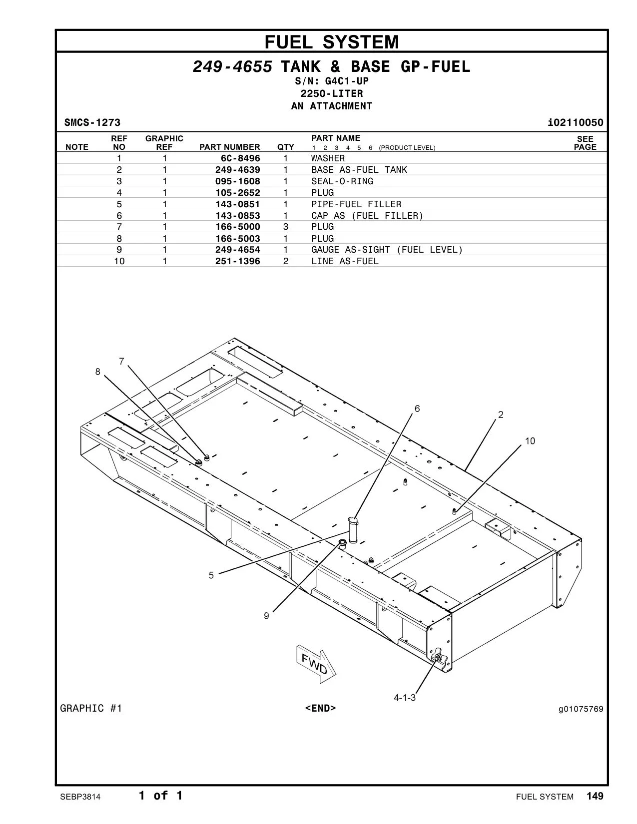 251-1396 LINE AS-FUEL · S/N G4C1-UP CAT parts manual diagram