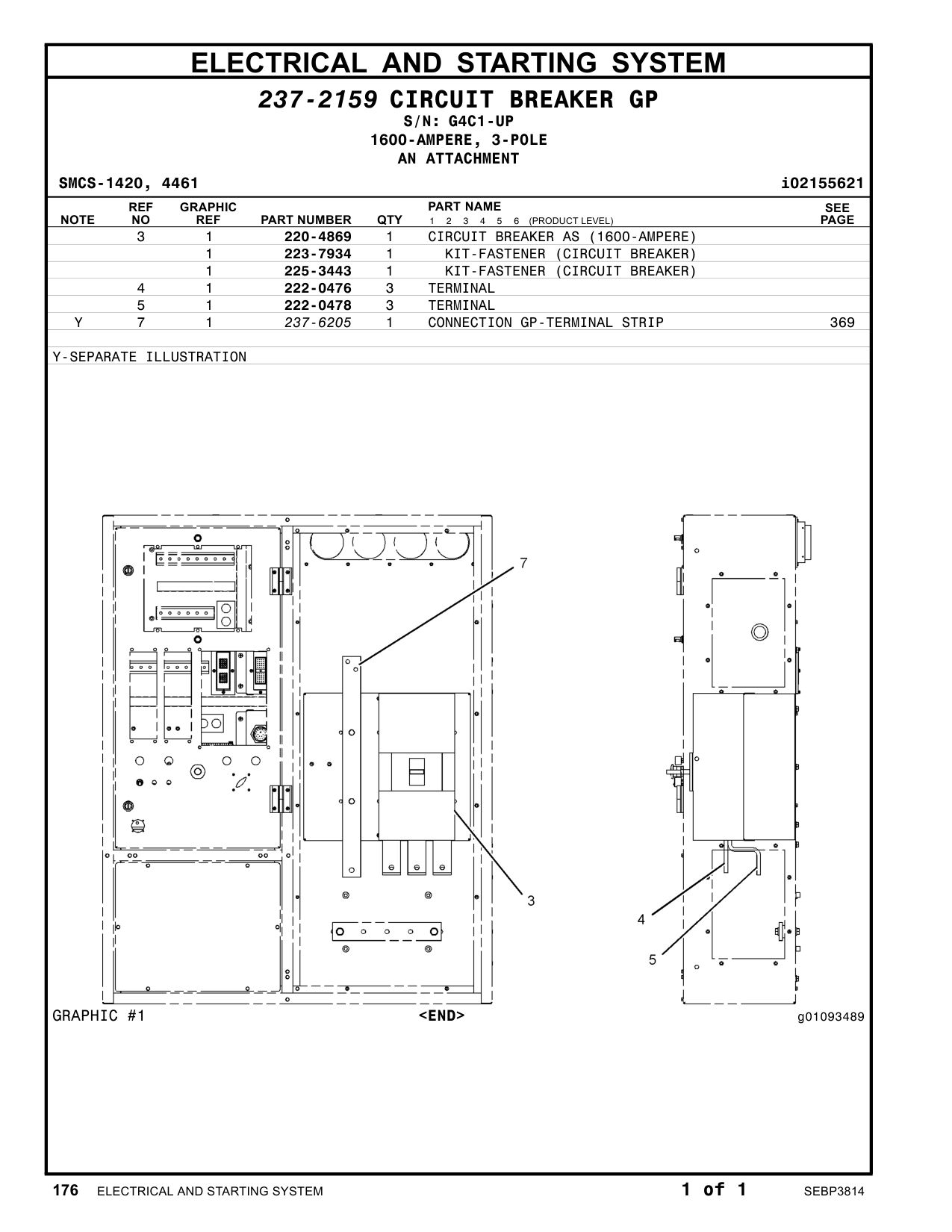 222-0478 TERMINAL · S/N G4C1-UP CAT parts manual diagram