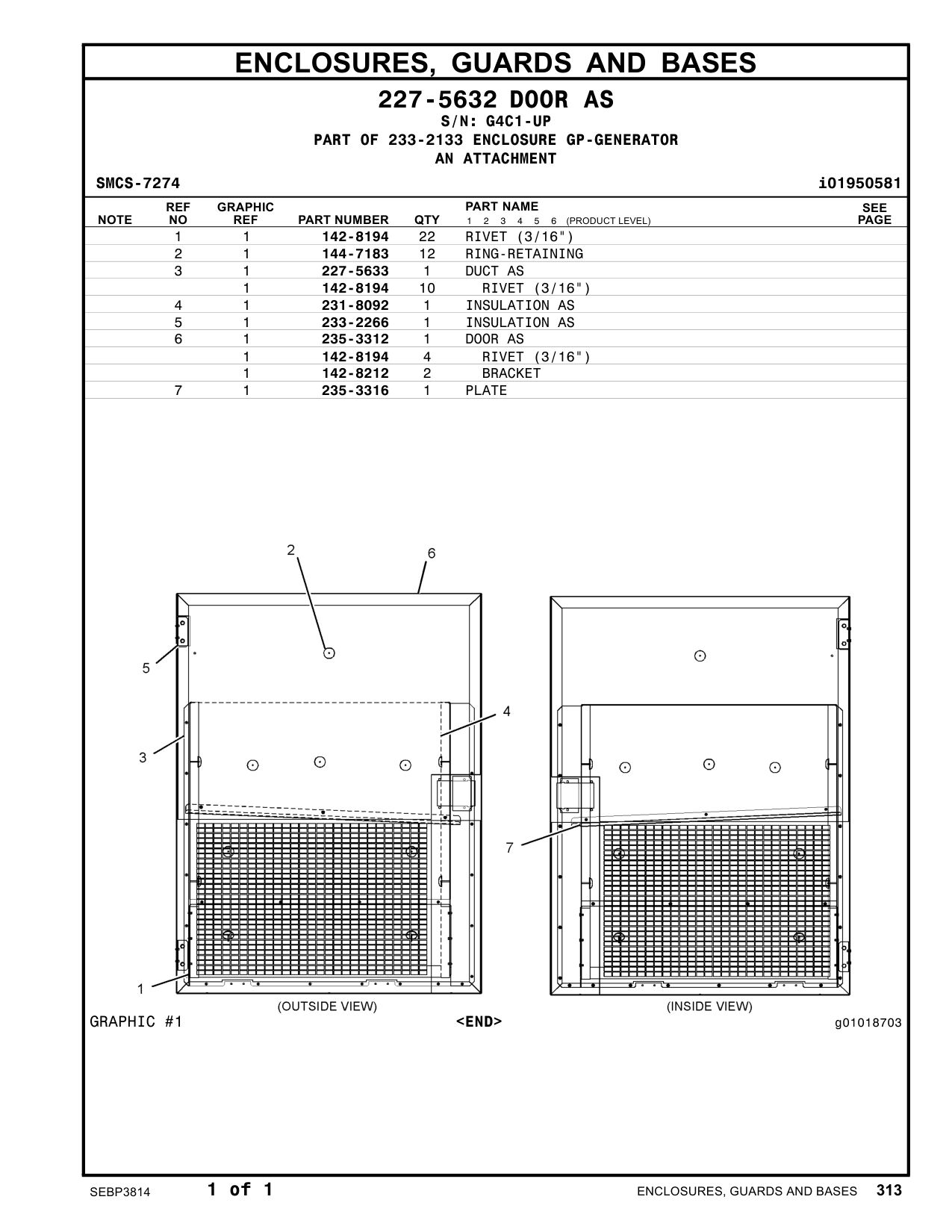 235-3316 PLATE · S/N G4C1-UP CAT parts manual diagram