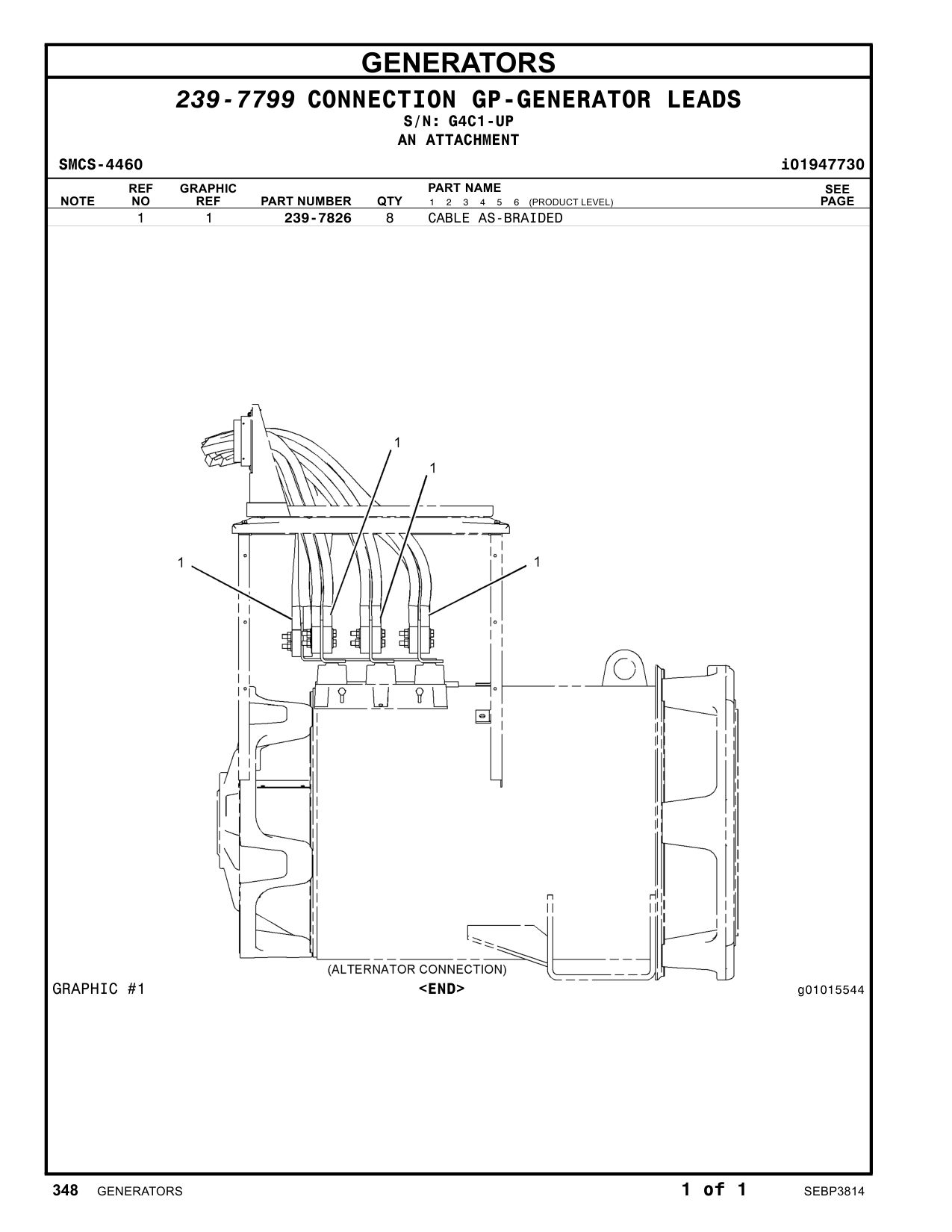 239-7826 CABLE AS-BRAIDED · S/N G4C1-UP CAT parts manual diagram