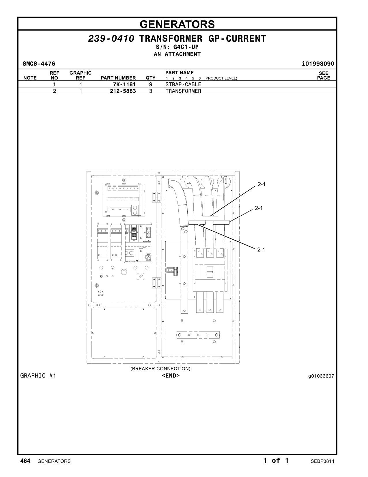 212-5883 - TRANSFORMER-CURRENT (RATIO 800:5)