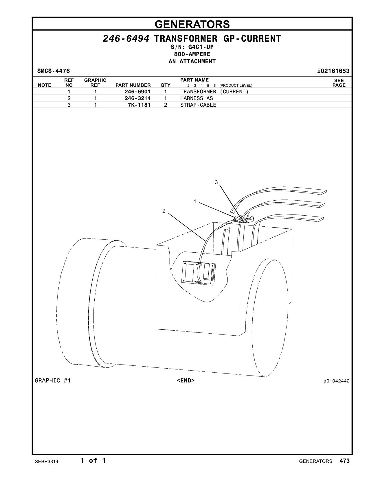 246-6901 - TRANSFORMER-CURRENT (RATIO 800:1)