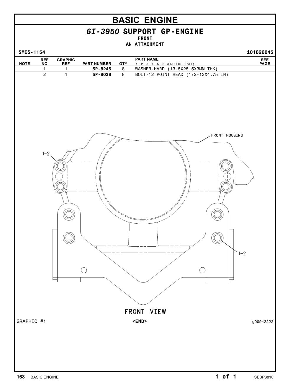 5P-8038 - BOLT-12 POINT HEAD (1/2-13X4.75-IN)