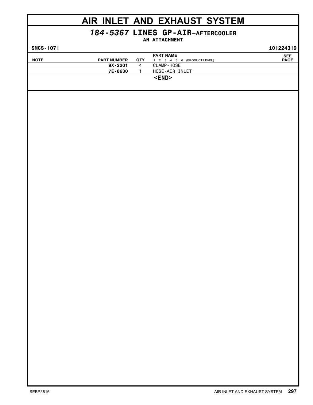 7E-8630 - HOSE-AIR INLET