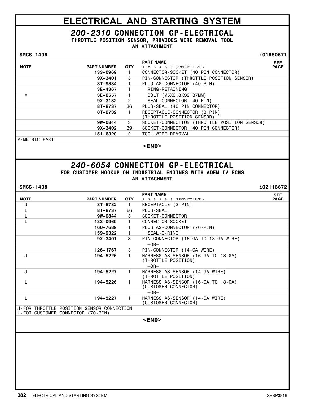 9W-0844 - SOCKET-CONNECTION (THROTTLE POSITION SENSOR)