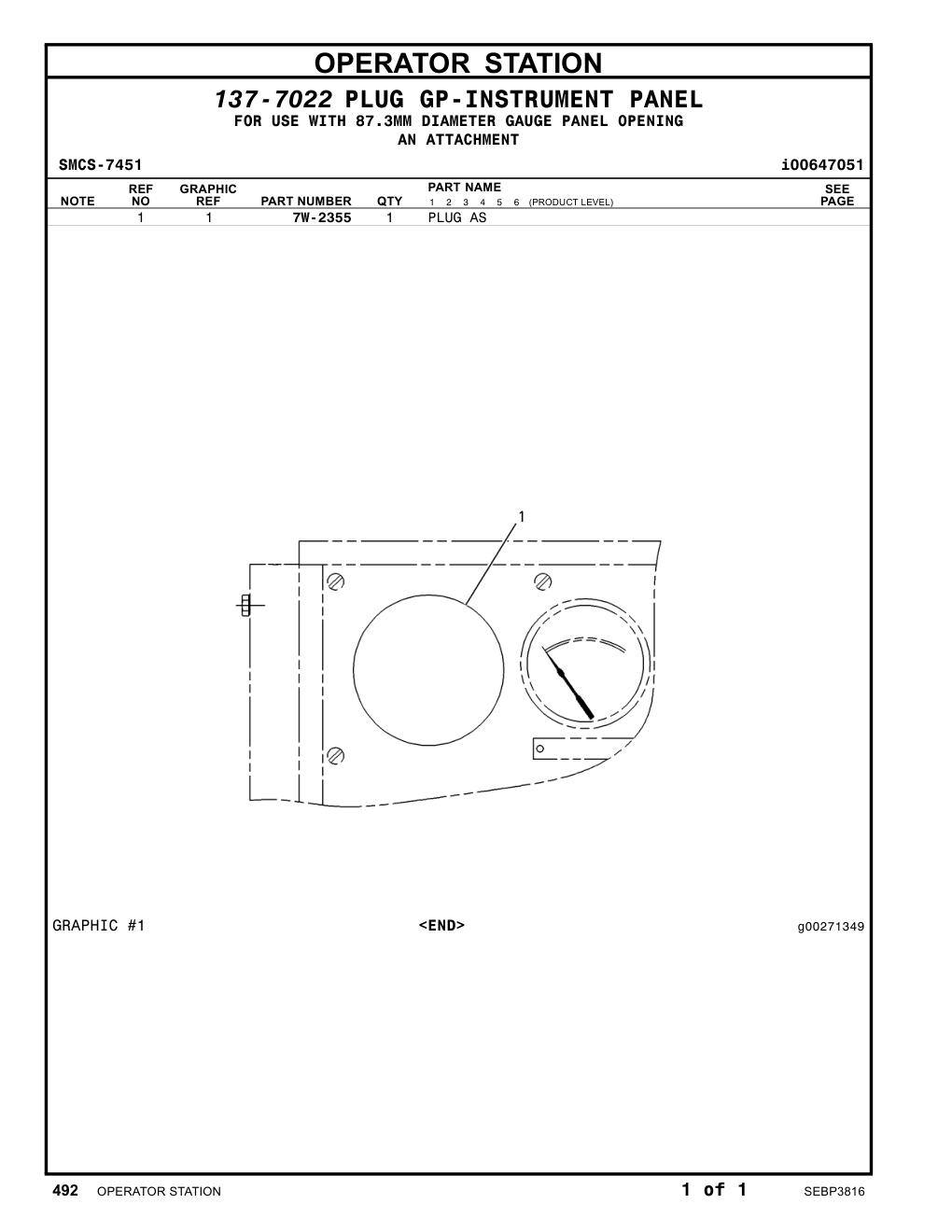 7W-2355 - PLUG AS