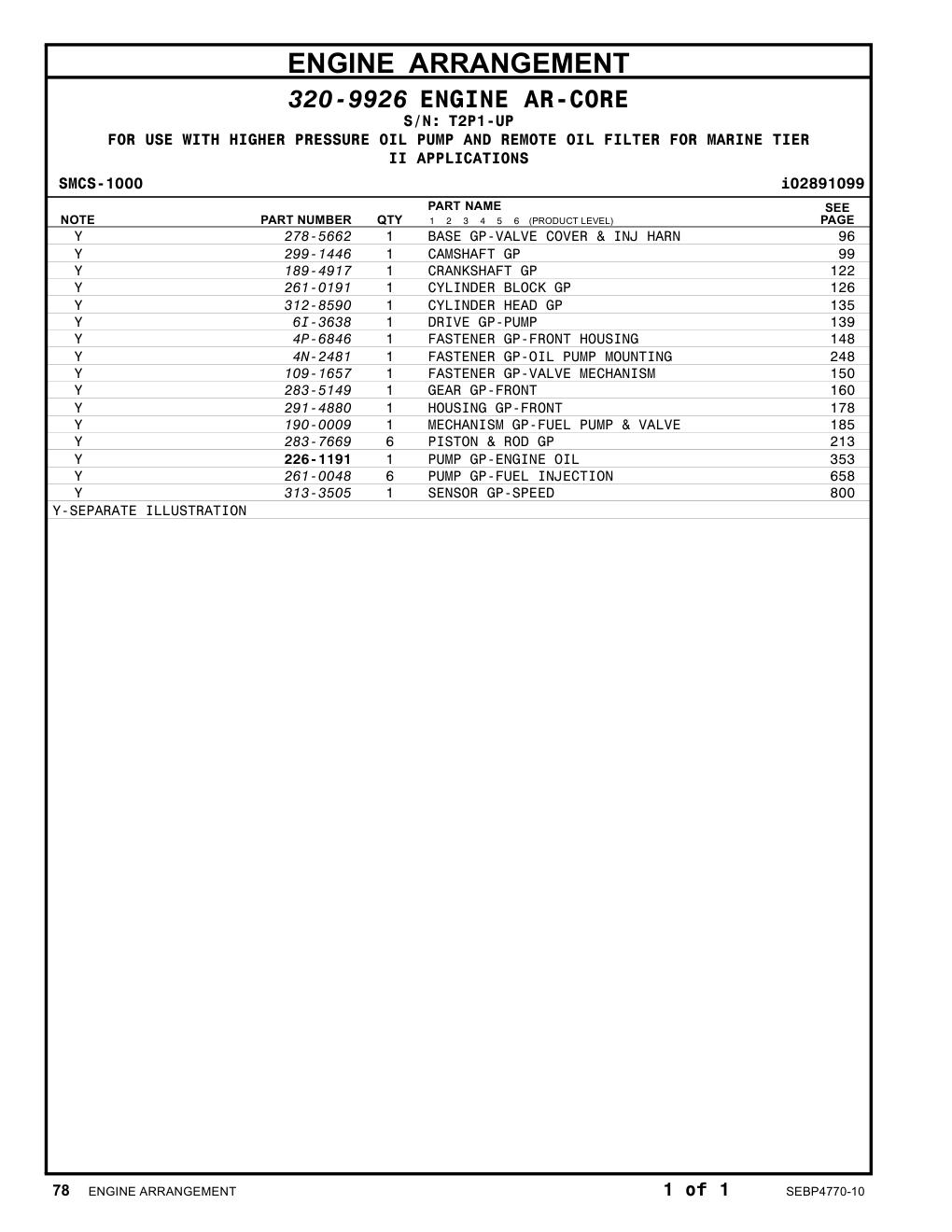 226-1191 - PUMP GP-ENGINE OIL