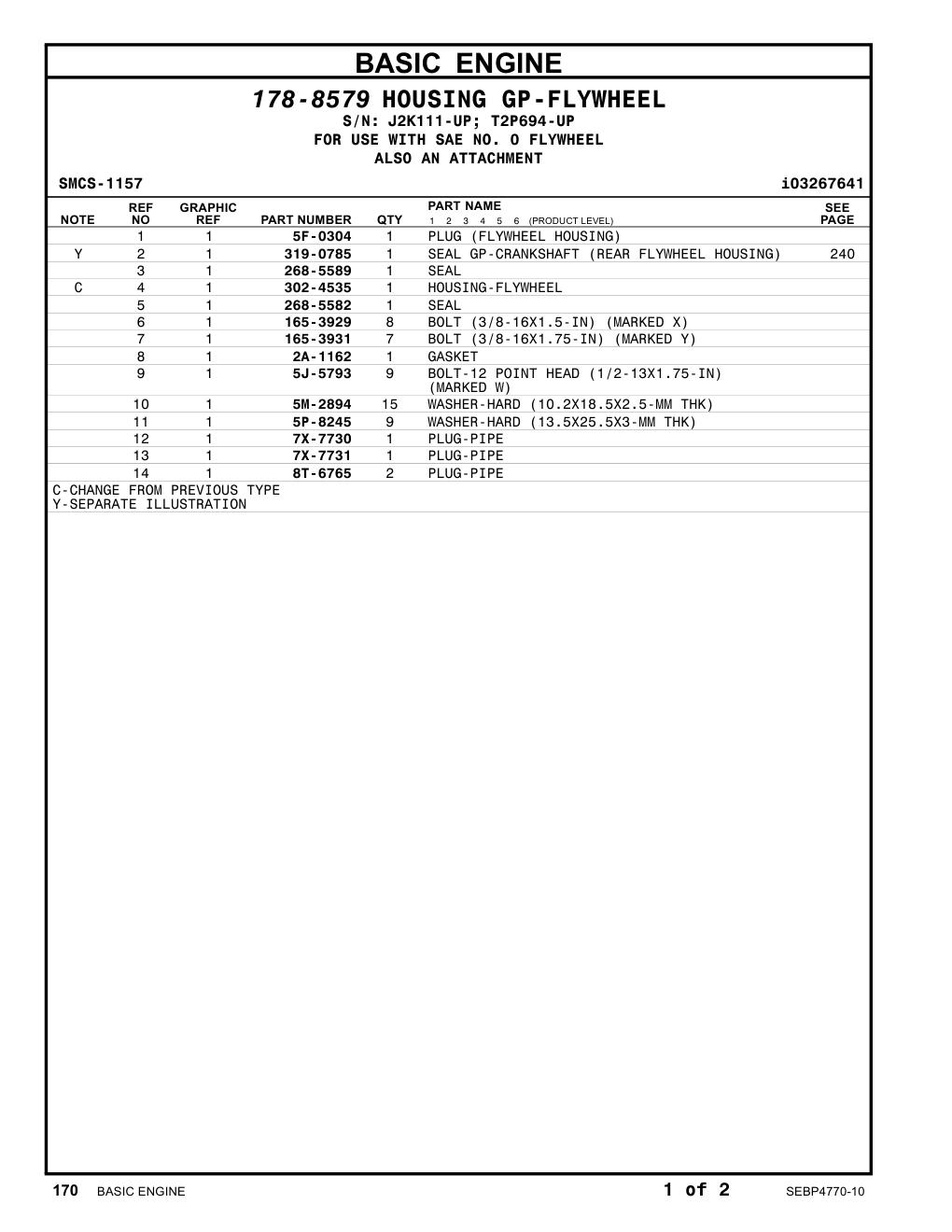319-0785 - SEAL GP-CRANKSHAFT (REAR FLYWHEEL HOUSING)