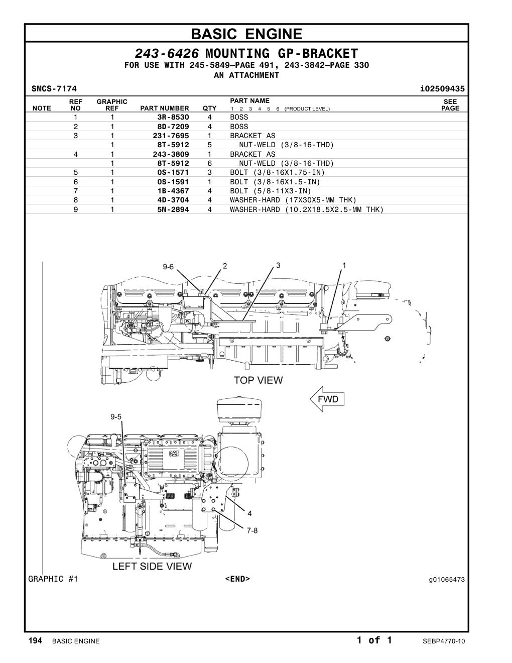 8D-7209 BOSS CAT parts manual diagram