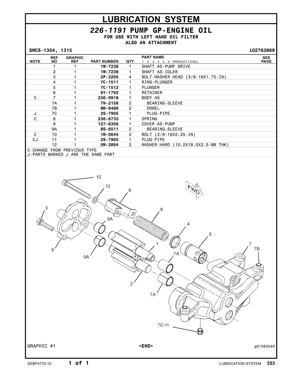 7C-1511 RING-PLUNGER CAT parts manual diagram
