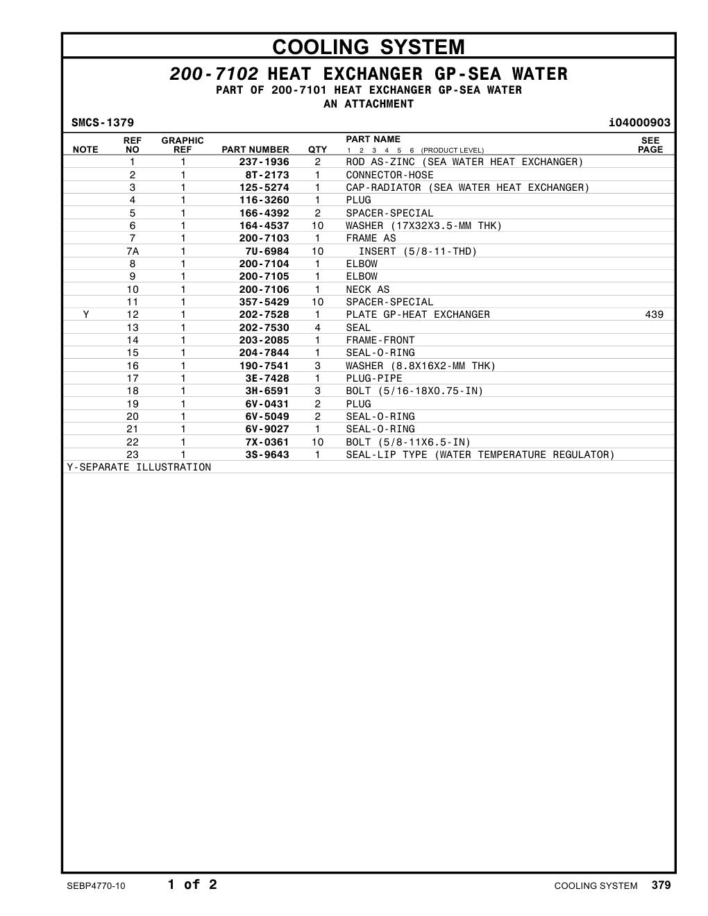 202-7528 PLATE GP-HEAT EXCHANGER CAT parts manual diagram