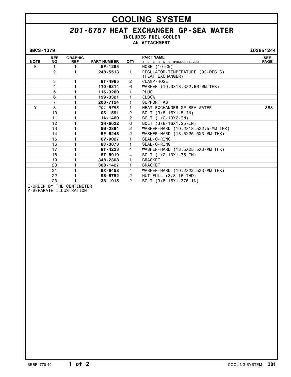 201-6758 - HEAT EXCHANGER GP-SEA WATER