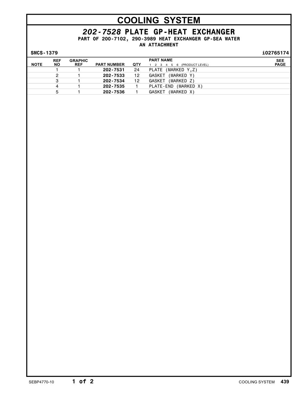 202-7531 PLATE (MARKED Y,Z) CAT parts manual diagram