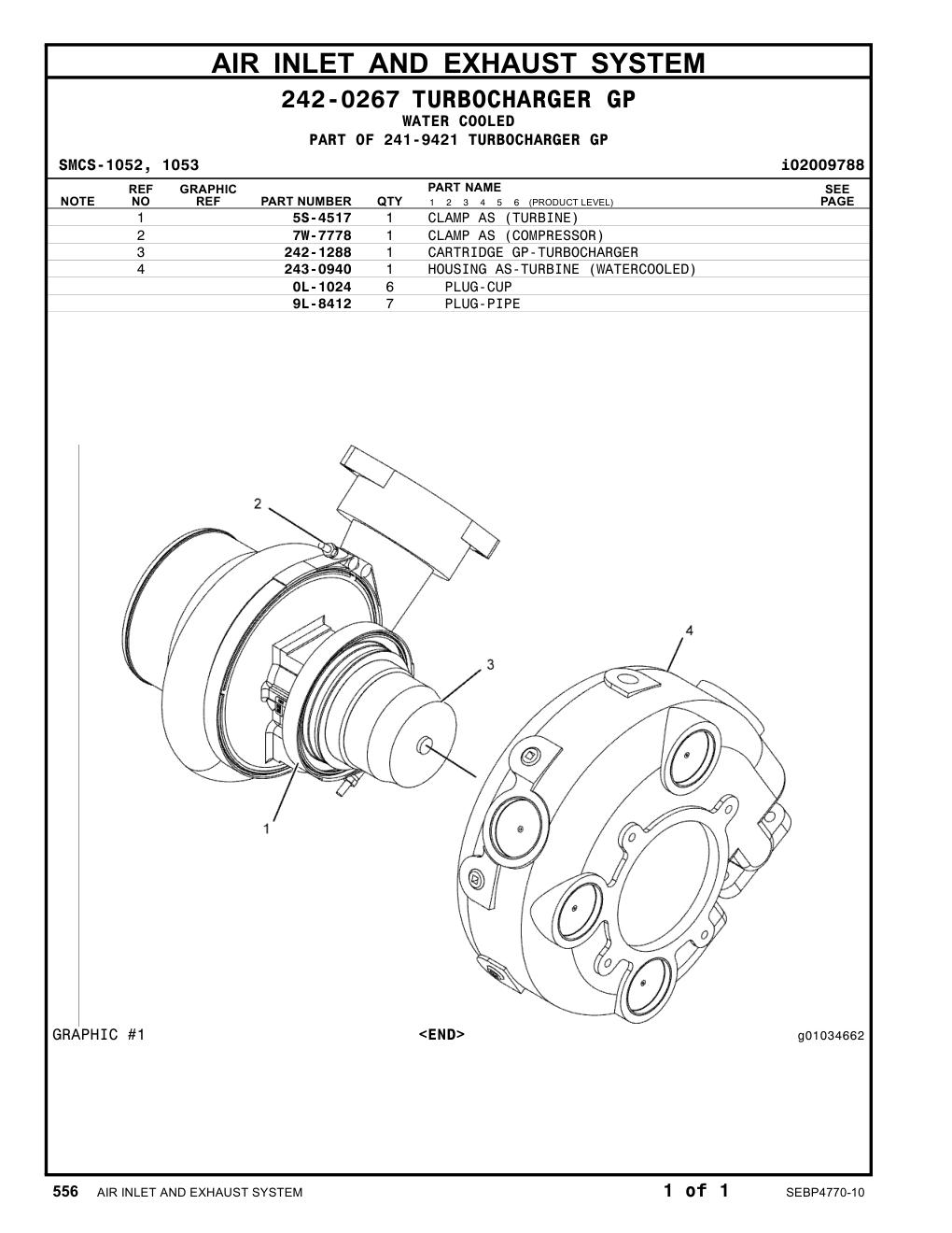 243-0940 HOUSING AS-TURBINE (WATERCOOLED) CAT parts manual diagram