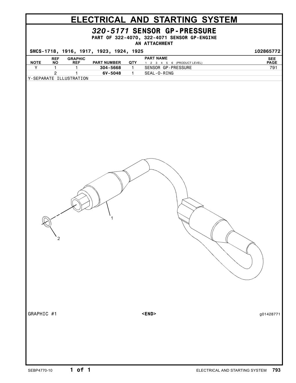 304-5668 - SENSORGP-PRESSURE(UNFILTEREDOIL)