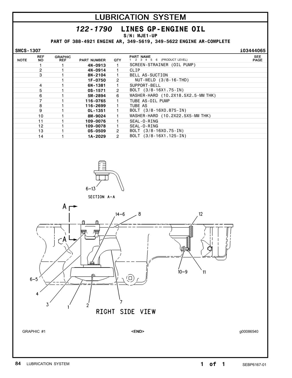 116-2699 TUBE AS · S/N MJE1-UP CAT parts manual diagram