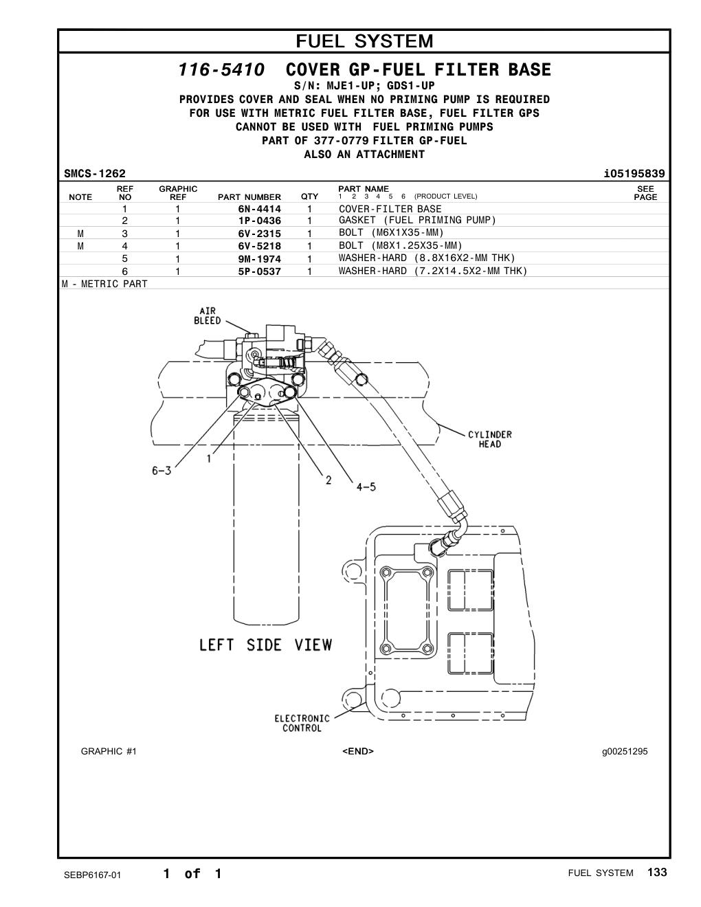 1P-0436 - GASKET (FUEL PRIMING PUMP)