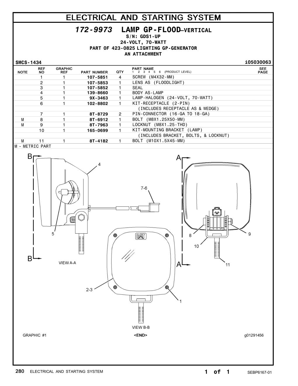 107-5852 SEAL · S/N GDS1-UP CAT parts manual diagram
