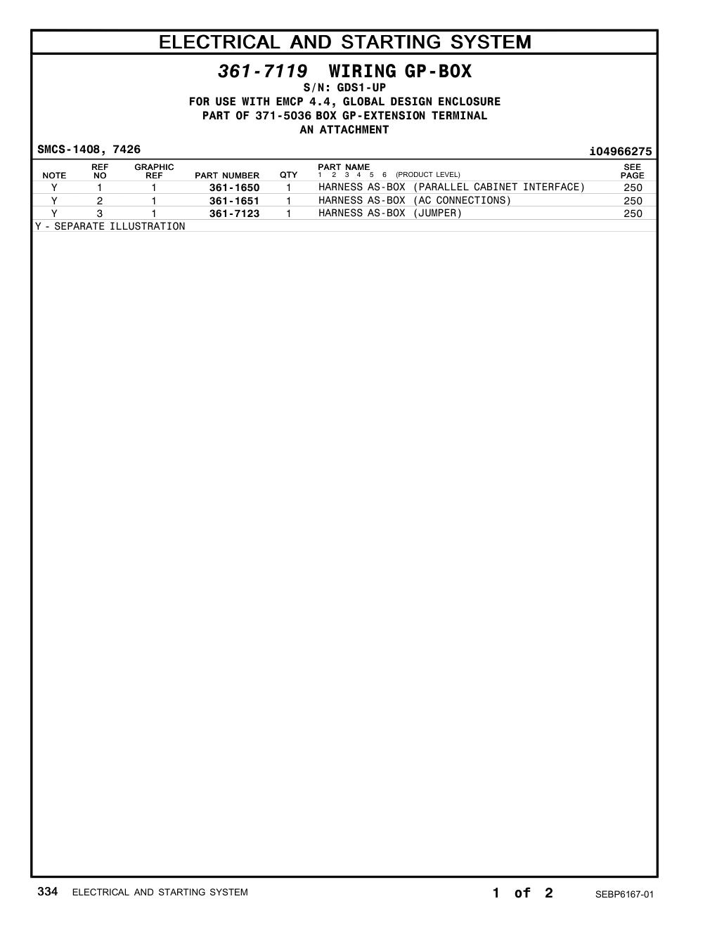 361-1650 - HARNESS AS-BOX (PARALLEL CABINET INTERFACE)