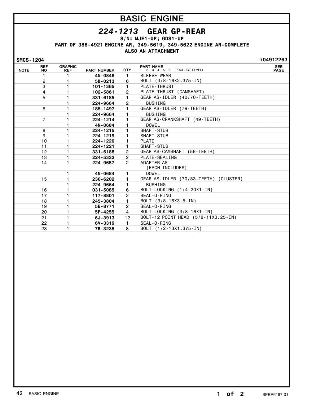 224-9664 BUSHING CAT parts manual diagram