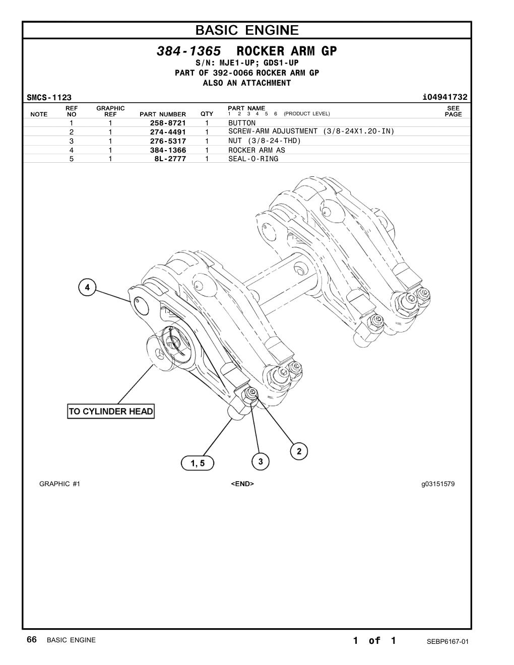 384-1366 ROCKER ARM AS CAT parts manual diagram