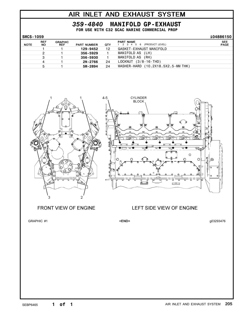 129-9452 - GASKET-EXHAUST MANIFOLD