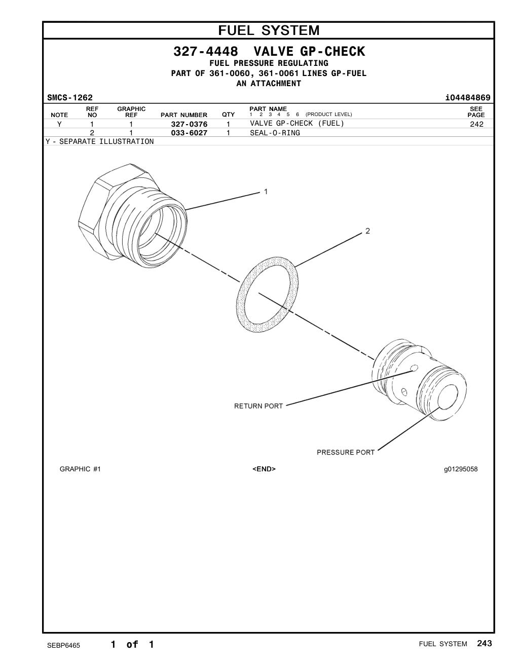 327-0376 - VALVE GP-CHECK
