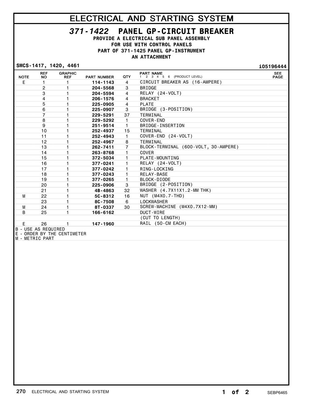 251-9514 BRIDGE-INSERTION CAT parts manual diagram