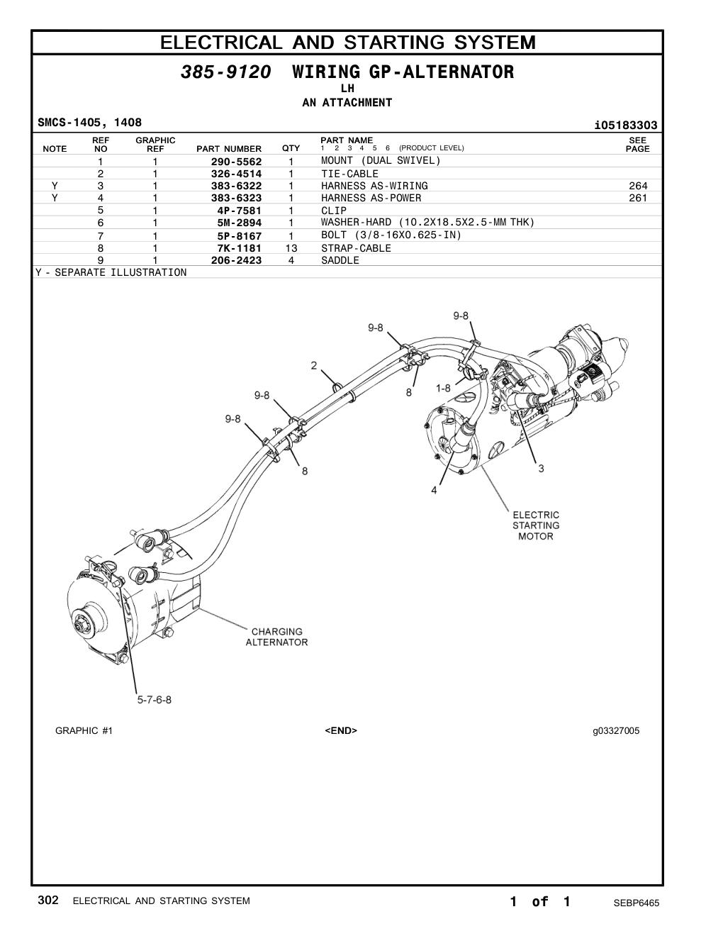 326-4514 TIE-CABLE CAT parts manual diagram
