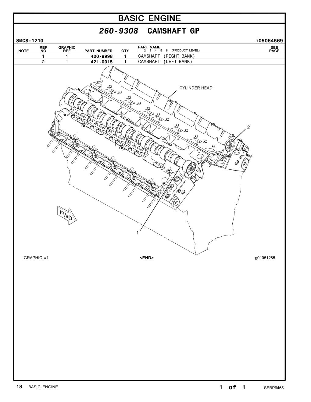 421-0015 - CAMSHAFT (LEFT BANK)