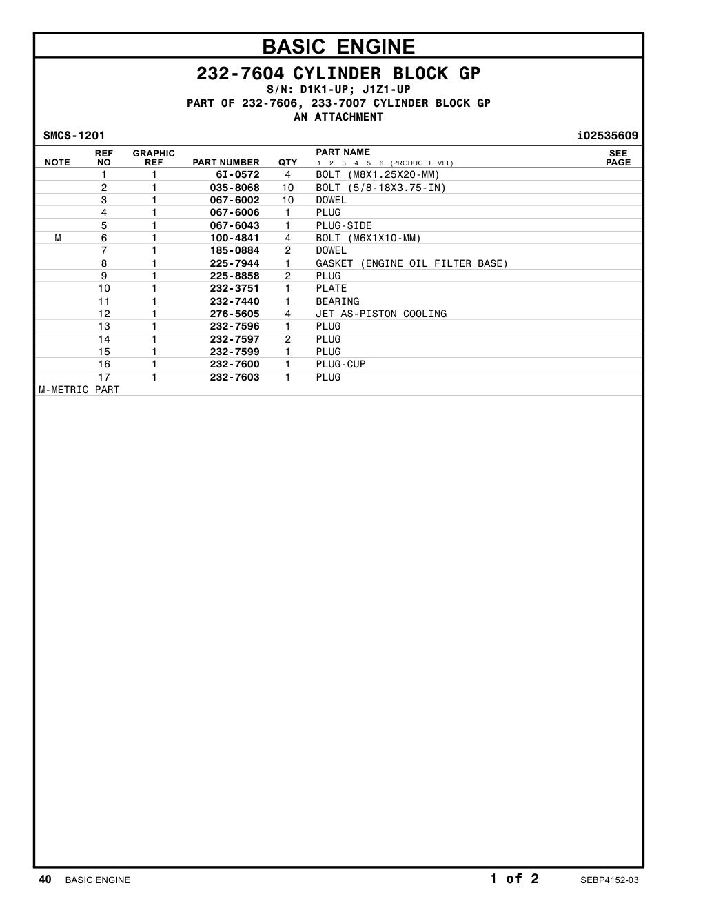 232-7599 PLUG CAT parts manual diagram