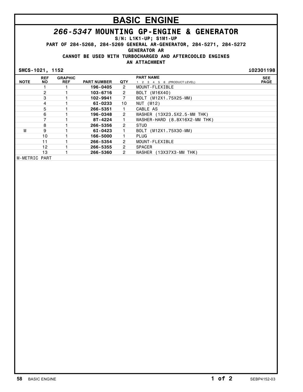 196-0405 MOUNT-FLEXIBLE CAT parts manual diagram