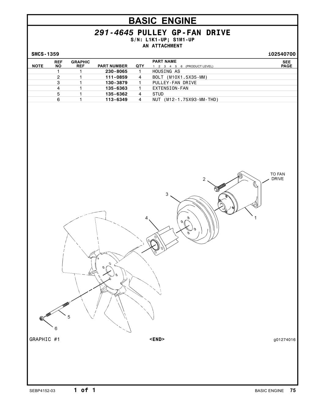 135-6362 STUD CAT parts manual diagram