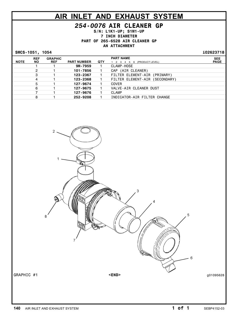 127-9674 COVER CAT parts manual diagram