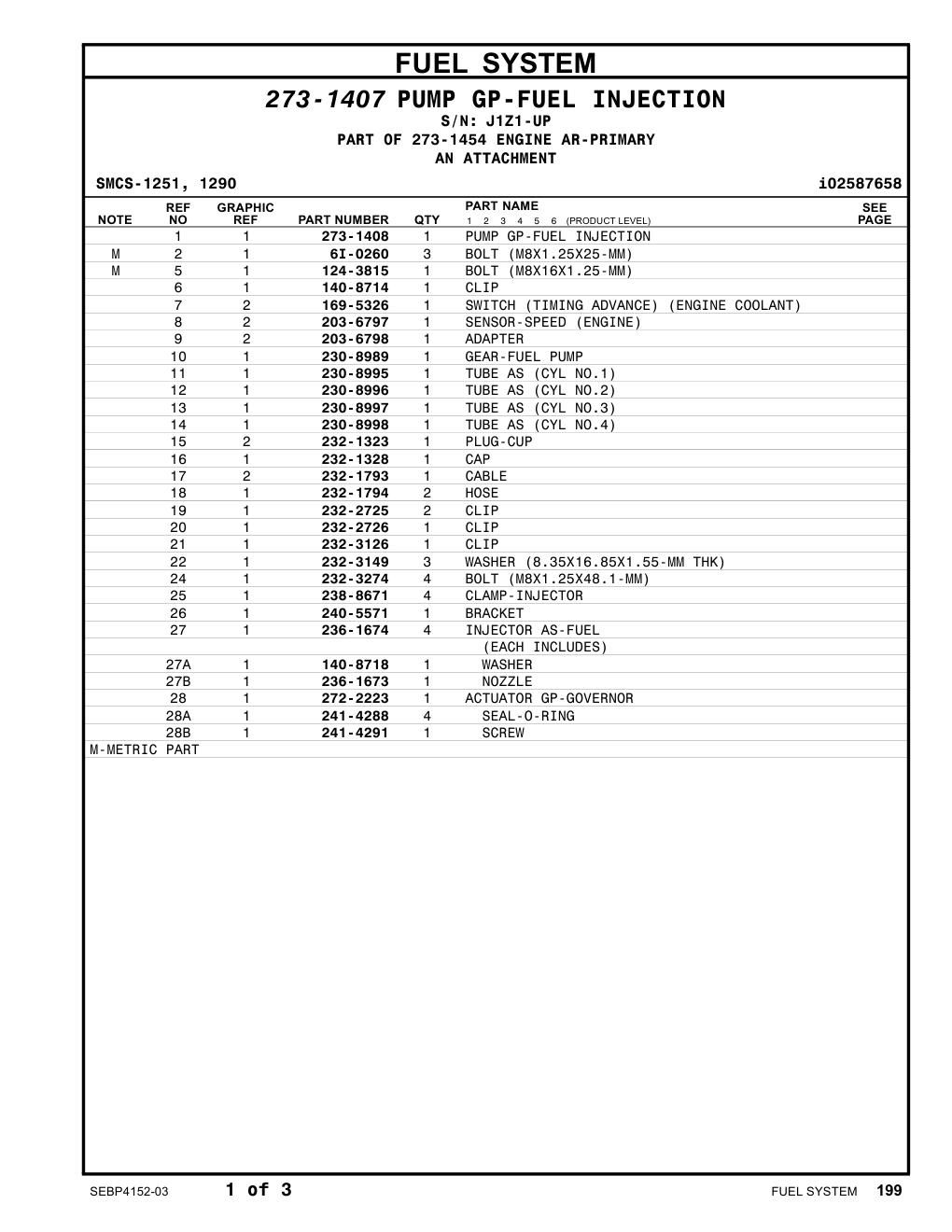 236-1674 INJECTOR AS-FUEL · S/N J1Z1-UP CAT parts manual diagram