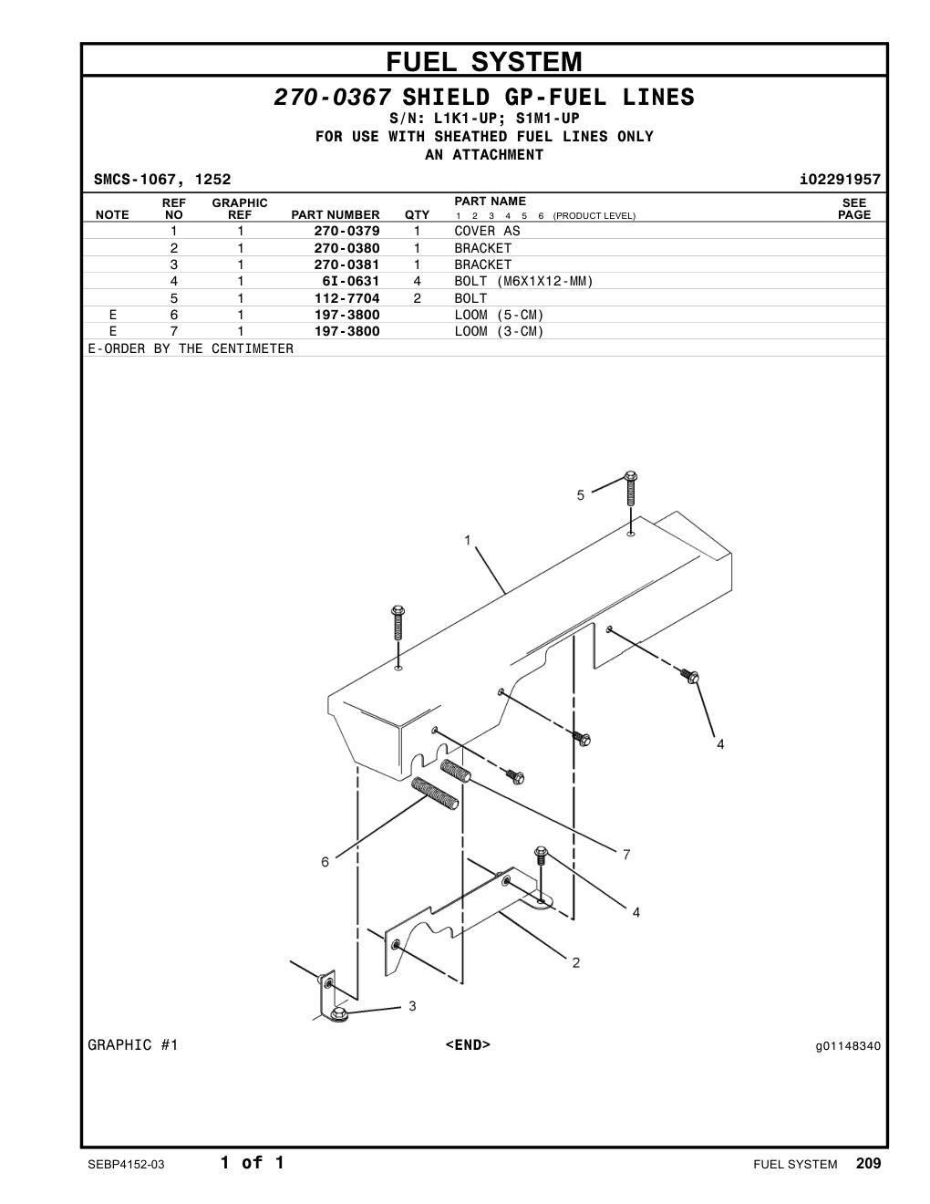 270-0381 BRACKET CAT parts manual diagram