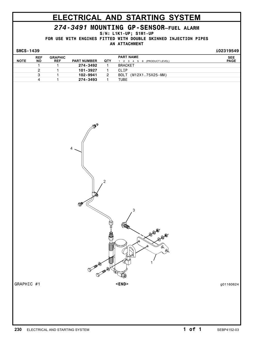 274-3492 BRACKET CAT parts manual diagram