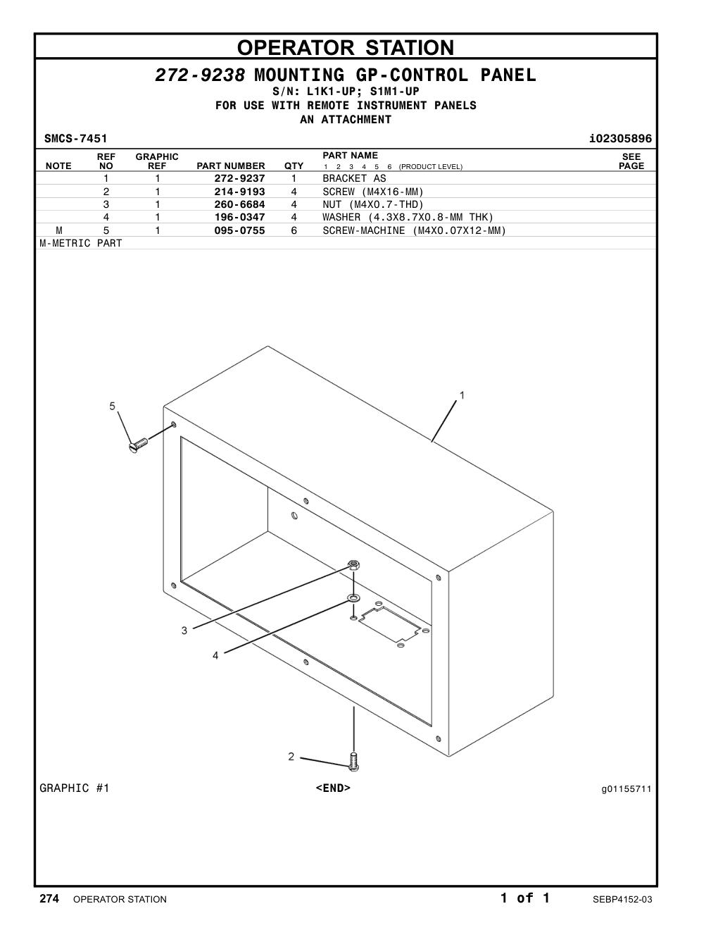272-9237 BRACKET AS CAT parts manual diagram